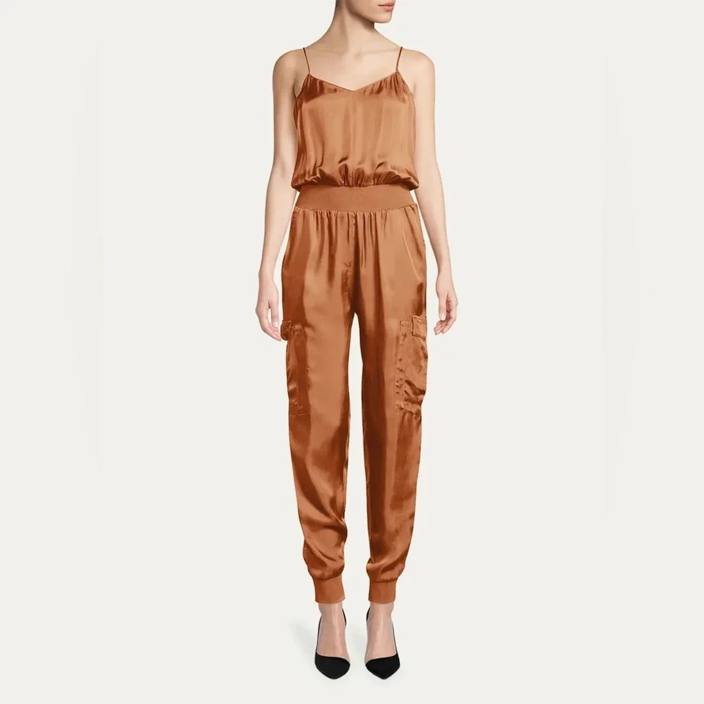 Cinq à sept Twill Amia Jumpsuit Satin‎ cinnamon size S